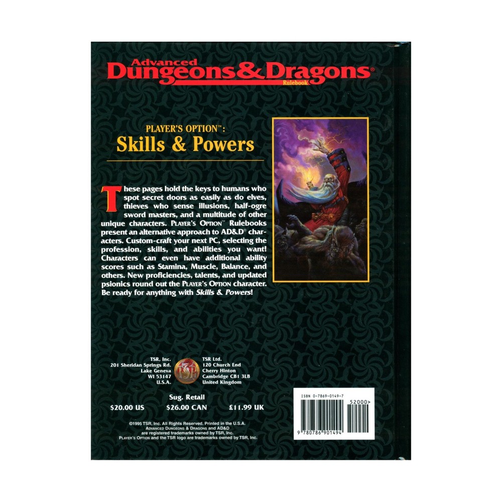 TSR AD&D 2nd Ed Player's Option - Skills & Powers (3rd) VG