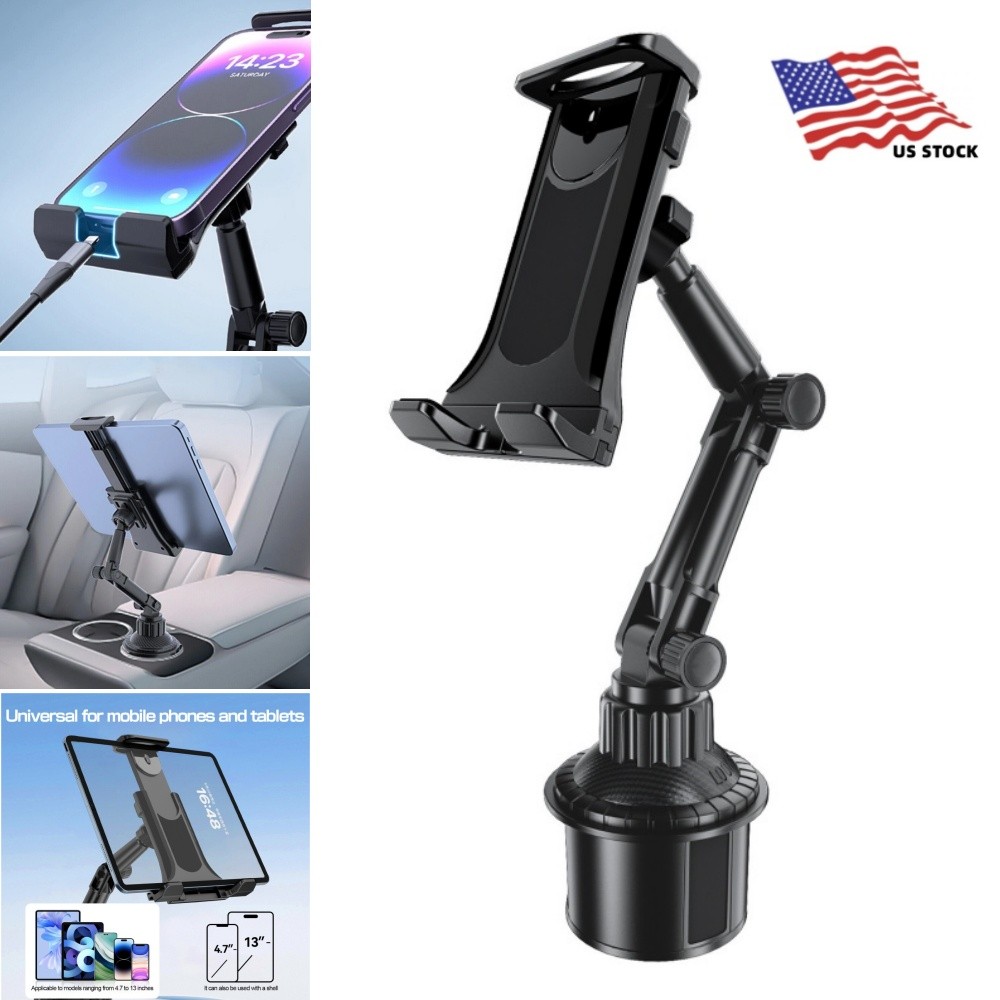 Universal Car Mount Adjustable Cup Holder Stand Cradle For Smartphone Tablet US