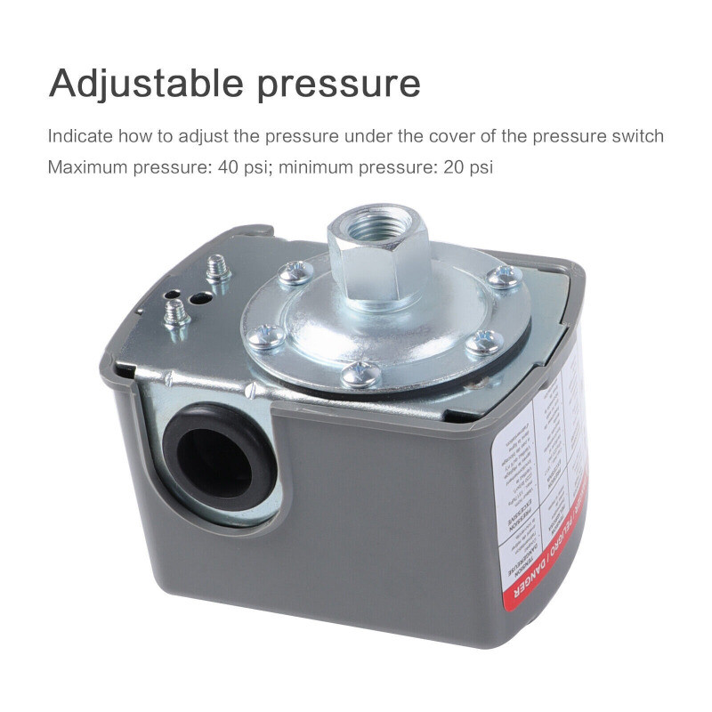 20-40 PSI Well/Water Pump Pressure Control Switch Adjustable Double Spring Pole