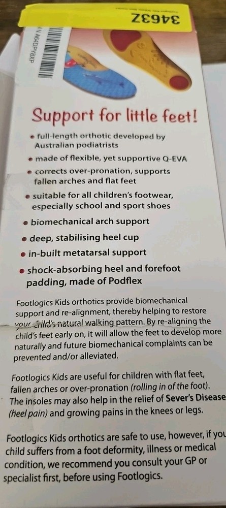 Foot Logics Kids FULL Length Orthotics Arch Support