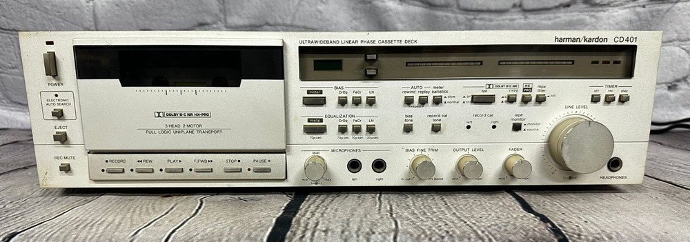 RARE 1983 HarmanKardon CD401 Ultrawideband Linear Phase 3 head Cassette DeckWork