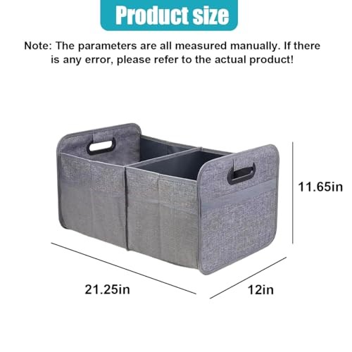 Car Trunk Organizer, Collapsible Multi-Compartment Auto Storage Box with 4 Grey