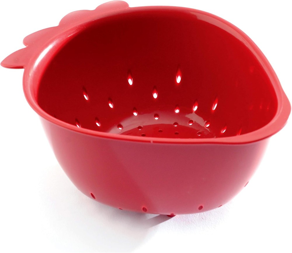 Norpro 1 Quart Mini Strawberry Colander, Red (3-Pack)