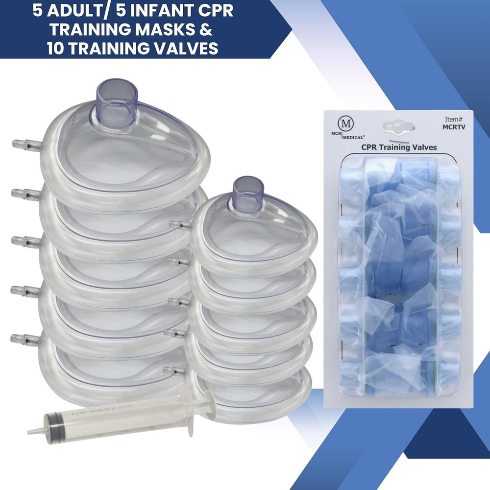 CPR Training Masks Combo Pack - 5 Adult & 5 Infant