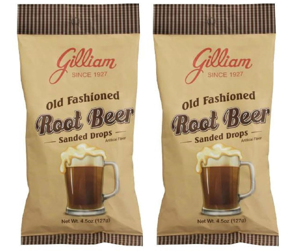 Old Fashioned Candy Flavored Sanded Root Beer Drops Pack of 2 (4.5 Oz. Bag) (Roo