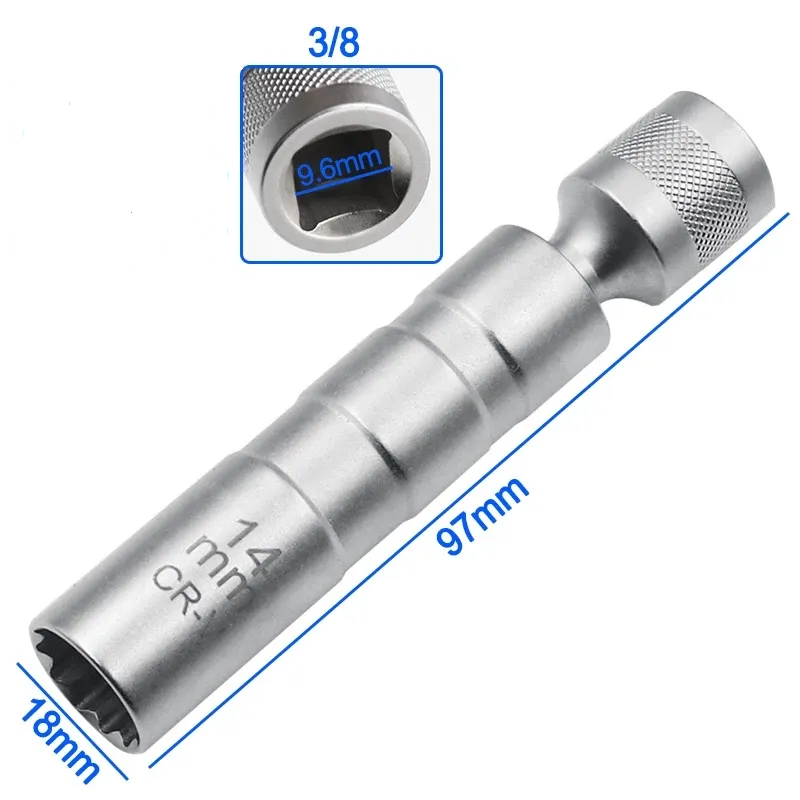 14mm 12 Point Thin wall Swivel Spark Plug Socket For BMW