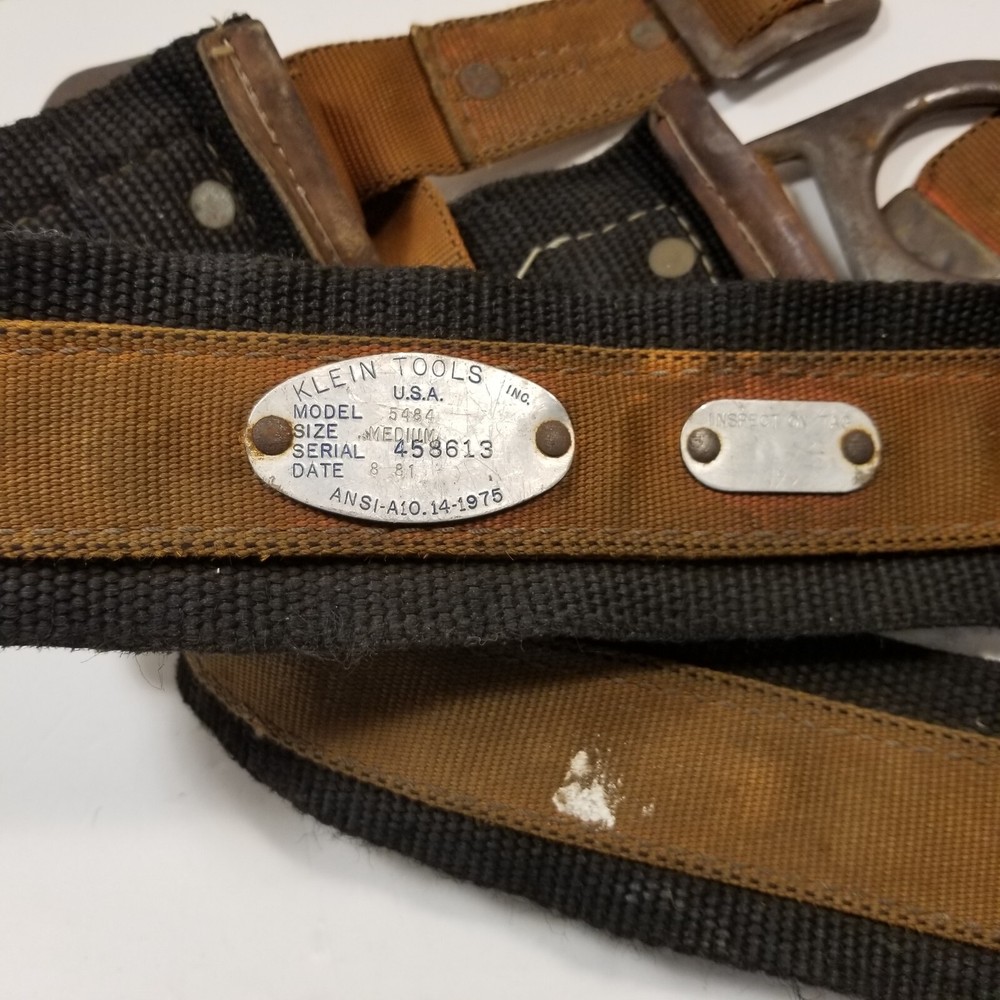 Vintage Klein Model 5484 Climber's Safety Belt Medium