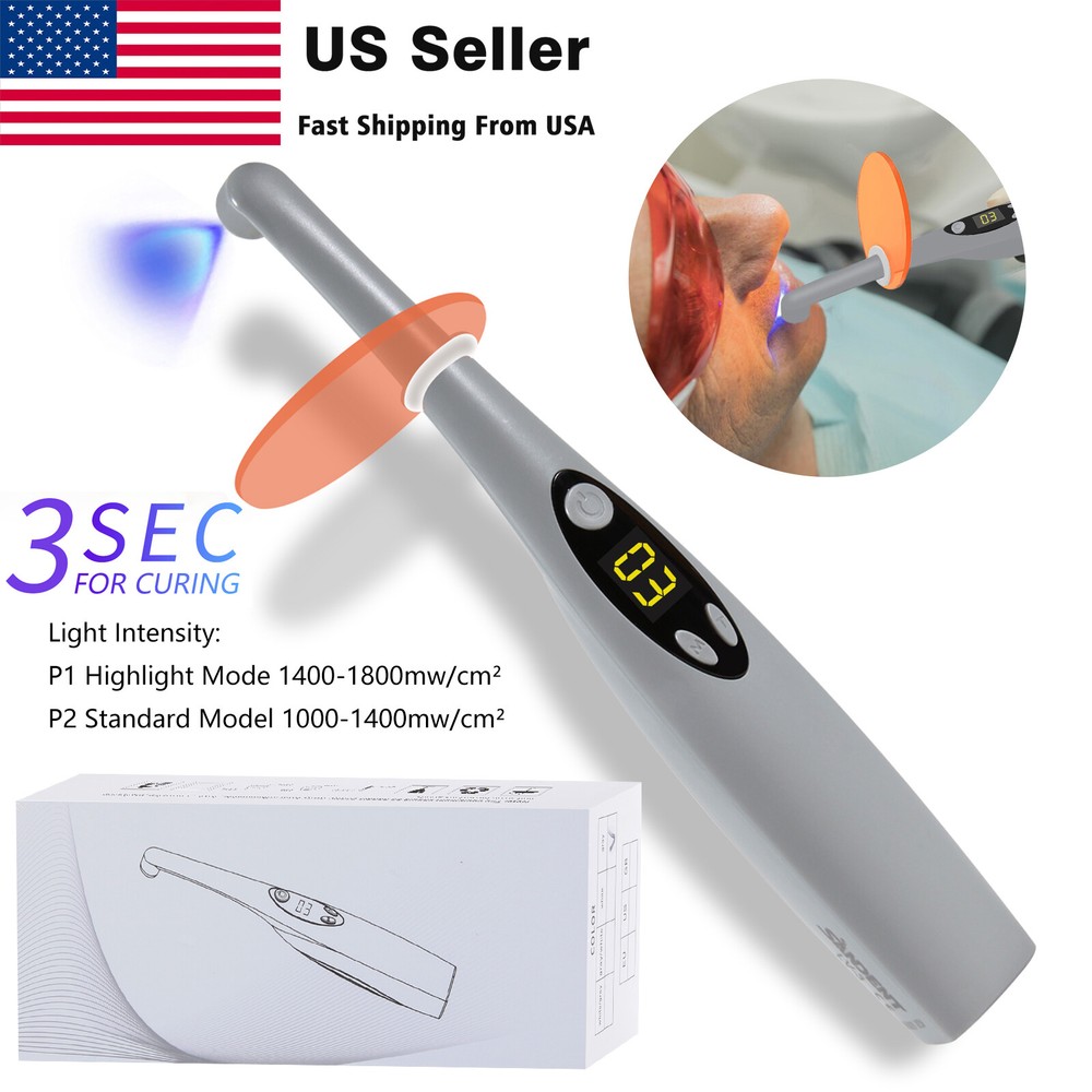 Dental Wireless 3 Second LED Curing Light Cure Lamp High Power curing light OR