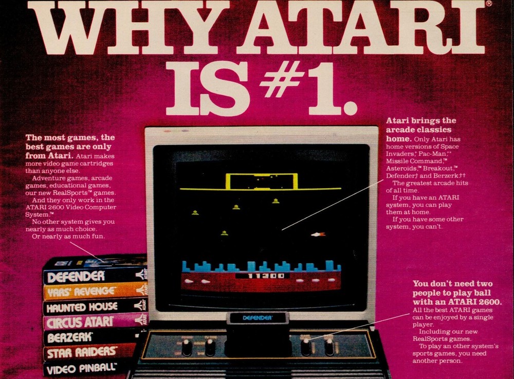 1982 Atari 2600 home video game console Vintage Print Ad (L16)