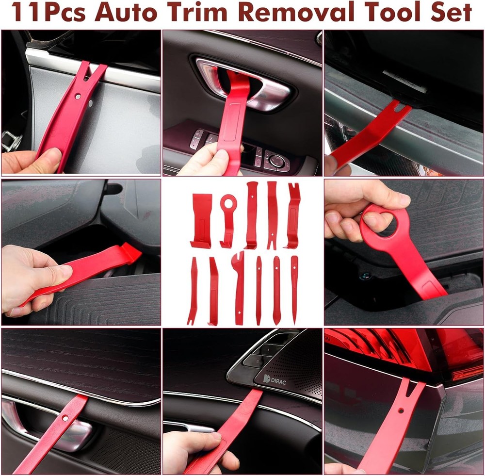 352pcs Trim Removal Tool, Pry Tool, Door Panel Removal Tool Kit, Clip Tool, Red