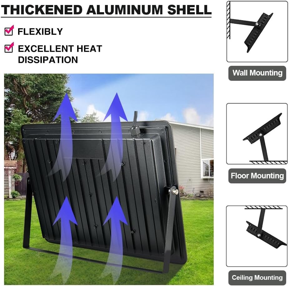 2 Pack 400W Black Light UV Floodlight 395nm