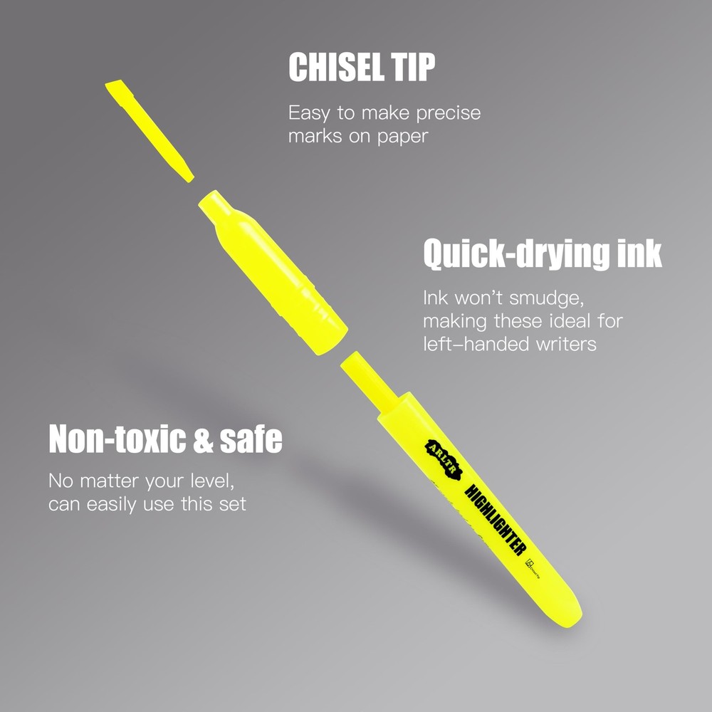 Yellow Highlighters, 96 Pack Highlighters Bright Colors, Chisel Tip Dry-Quick...