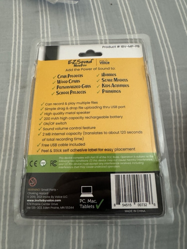 NEW MultiPlay Push Button Multi-File Recordable Sound Chip model IBV-MP-PB