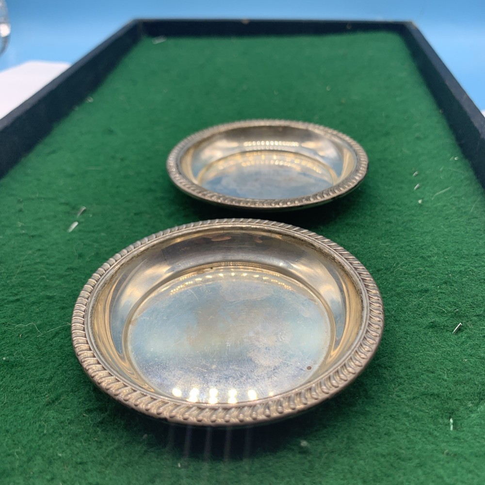 Sterling Silver Antique Pair Small Dishes Marked 'Sterling' .925
