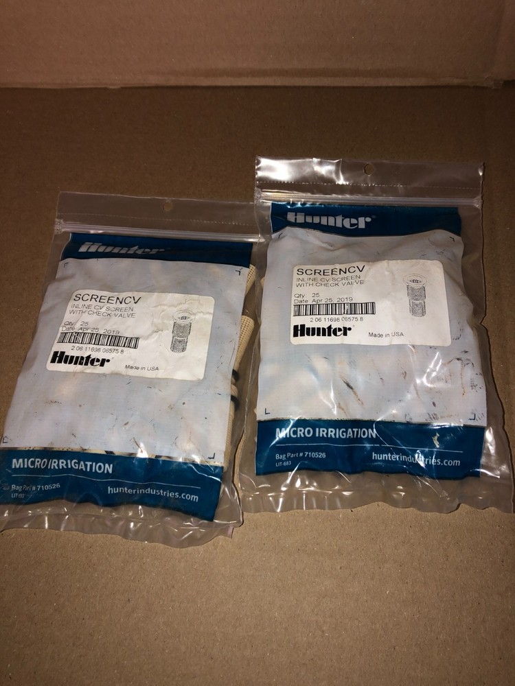 50 HUNTER SCREENCV INLINE CV SCREENS WITH CHECK VALVE