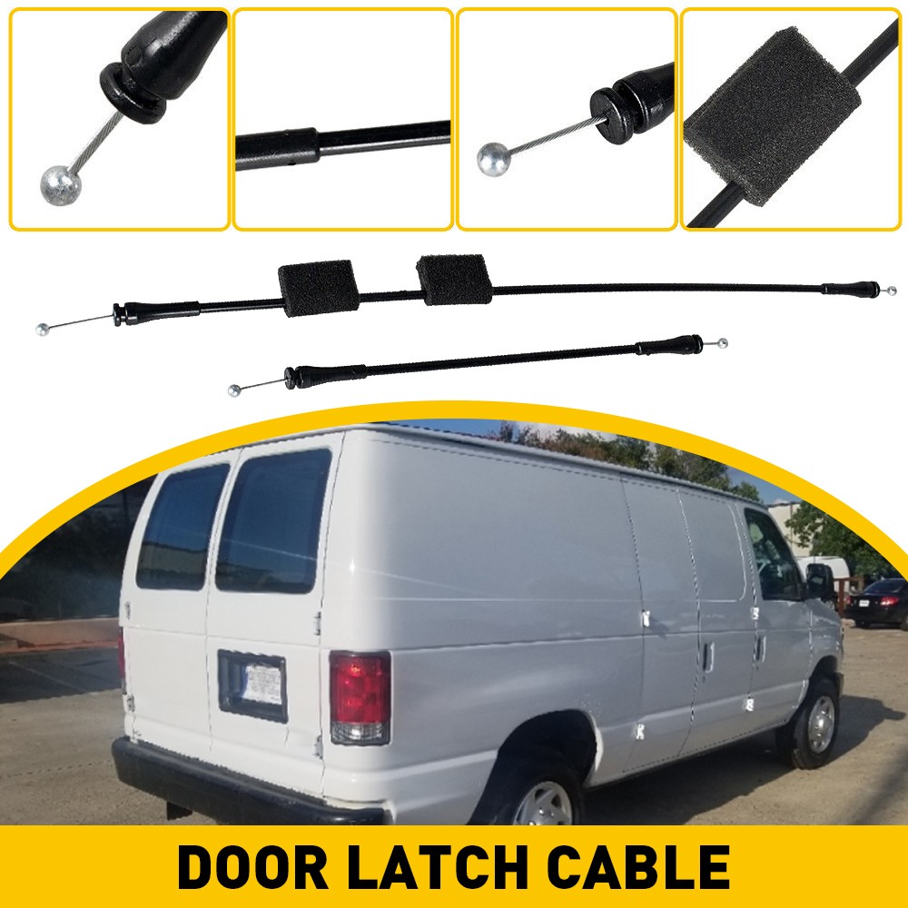 4x Fit Ford E-150 E-250 E-350 E-450 E-550 Door Latch Cables Rear Passenger Side