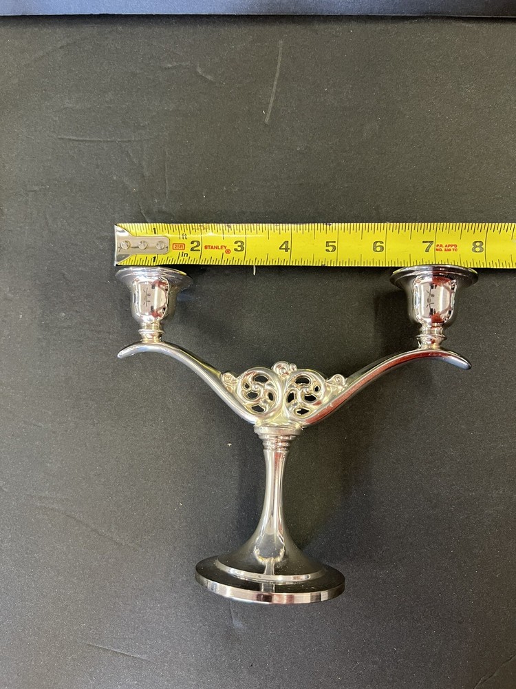 Vintage Hollowware by Oneida Silverplated Double Candlestick Holder (Set)