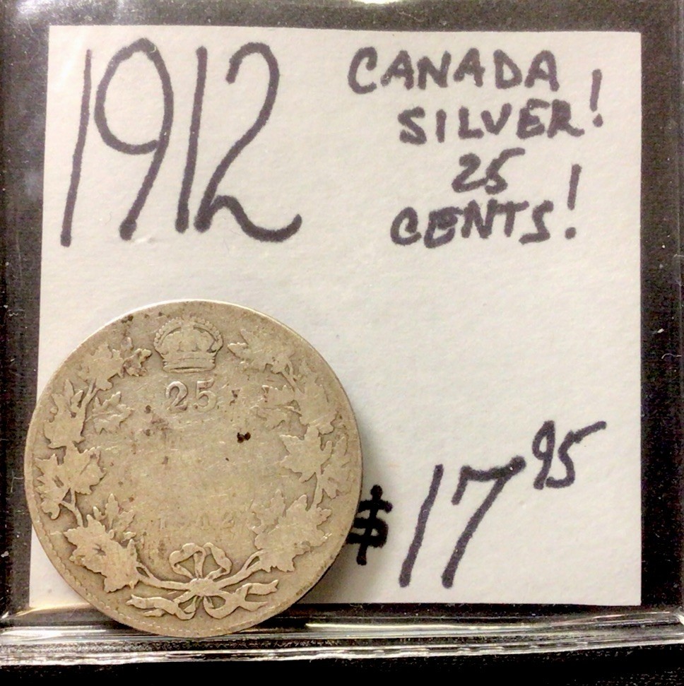 1912 Canada Silver! 25 Cents! ENN Coins
