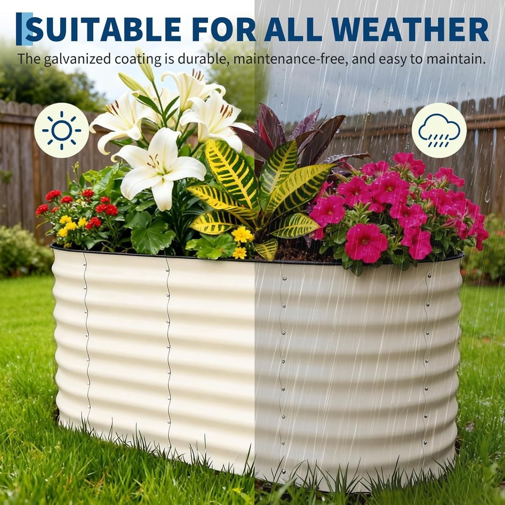 Raised Garden Bed 2 Pack 4x2x2 ft Galvanized Outdoor Metal Planter Box