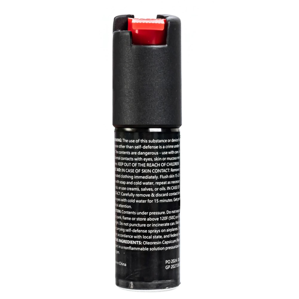 Burn Pepper Spray 0.84 fl oz Self Defense Jogger Runner Security Strap Black