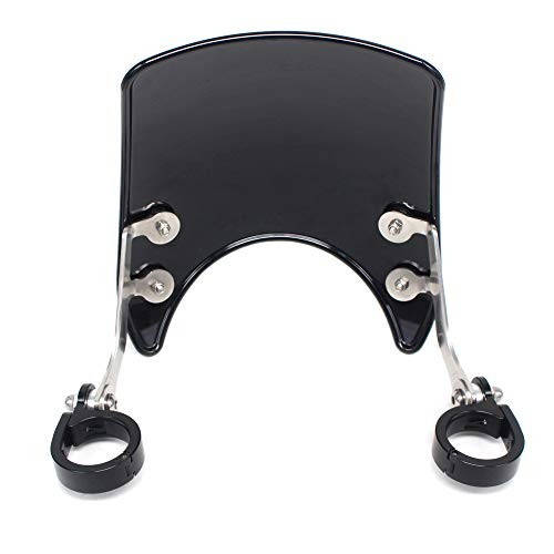 Windscreen 5" Round-Headlight Windshield 39-41mm Fork Mount Compatible Black