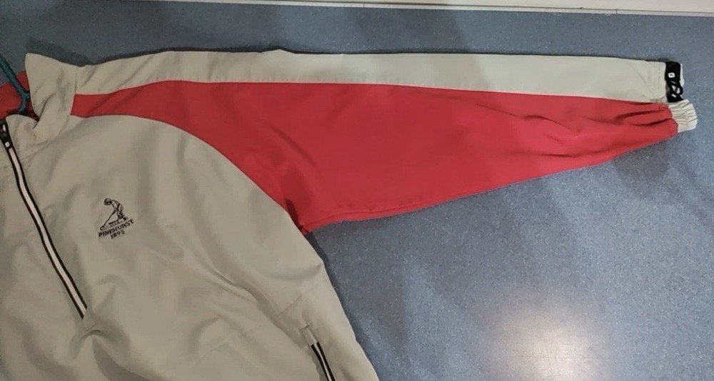 FootJoy Pinehurst Golf Pullover Quarter Zip Large Gray/Red