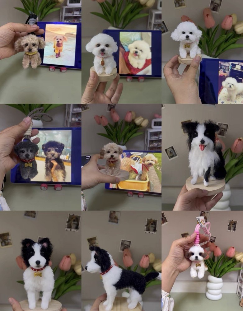 Custom Needle Felted Pet Portrait Keychain 🐾
