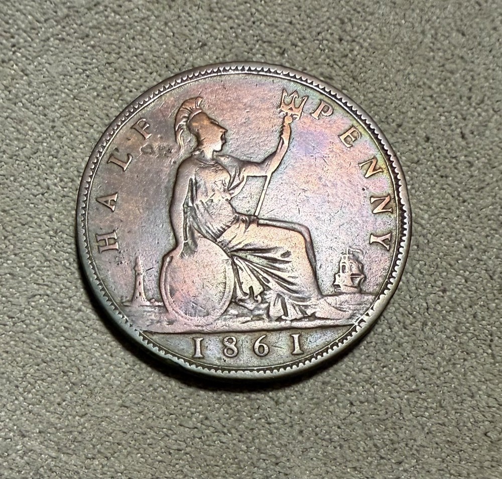 Great Britain 1861 Half 1/2 Penny