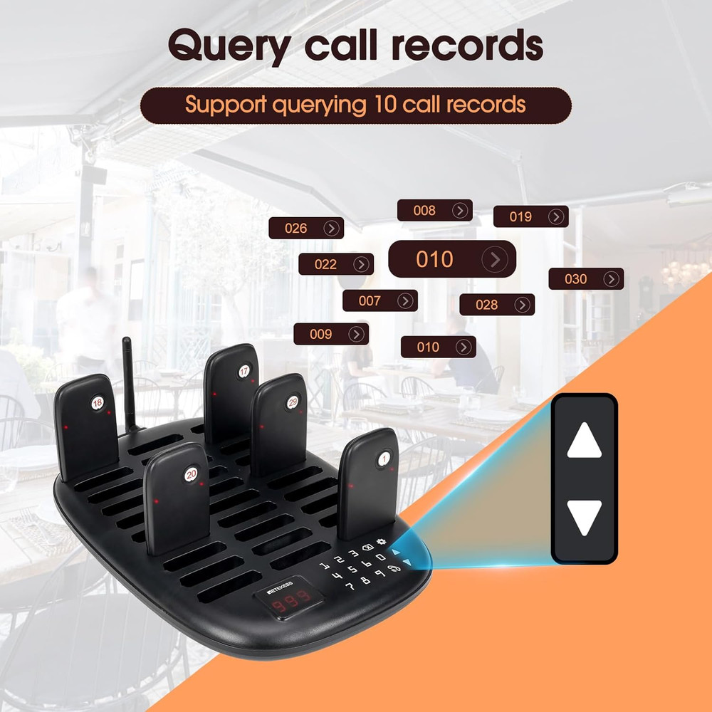 TD175P Restaurant Paging System Bundle with TD157S Vibration Paging System Buzz