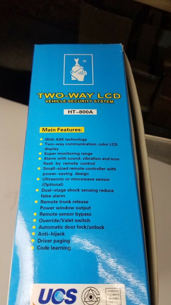 HUATAI HT-800A TWO-WAY LCD VEHICLE SECURITY SYSTEM NIB