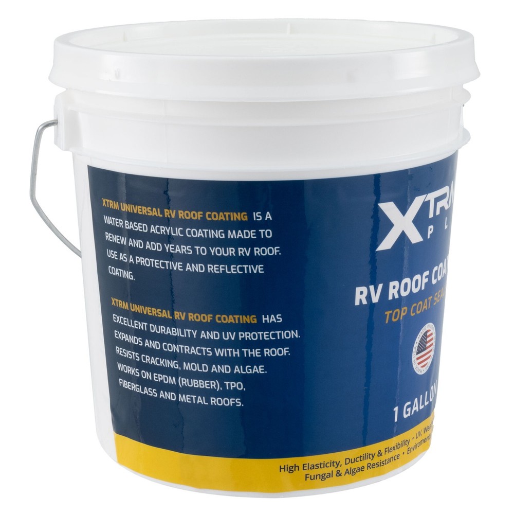 RV Rubber Roof Coating 1 Gallon Pail Universal Rubber Roofing Up to 200Sqft