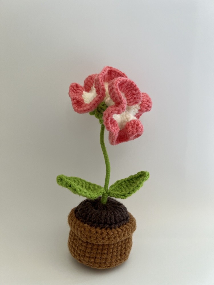 Fluffy Crochet Flowers Small Pots