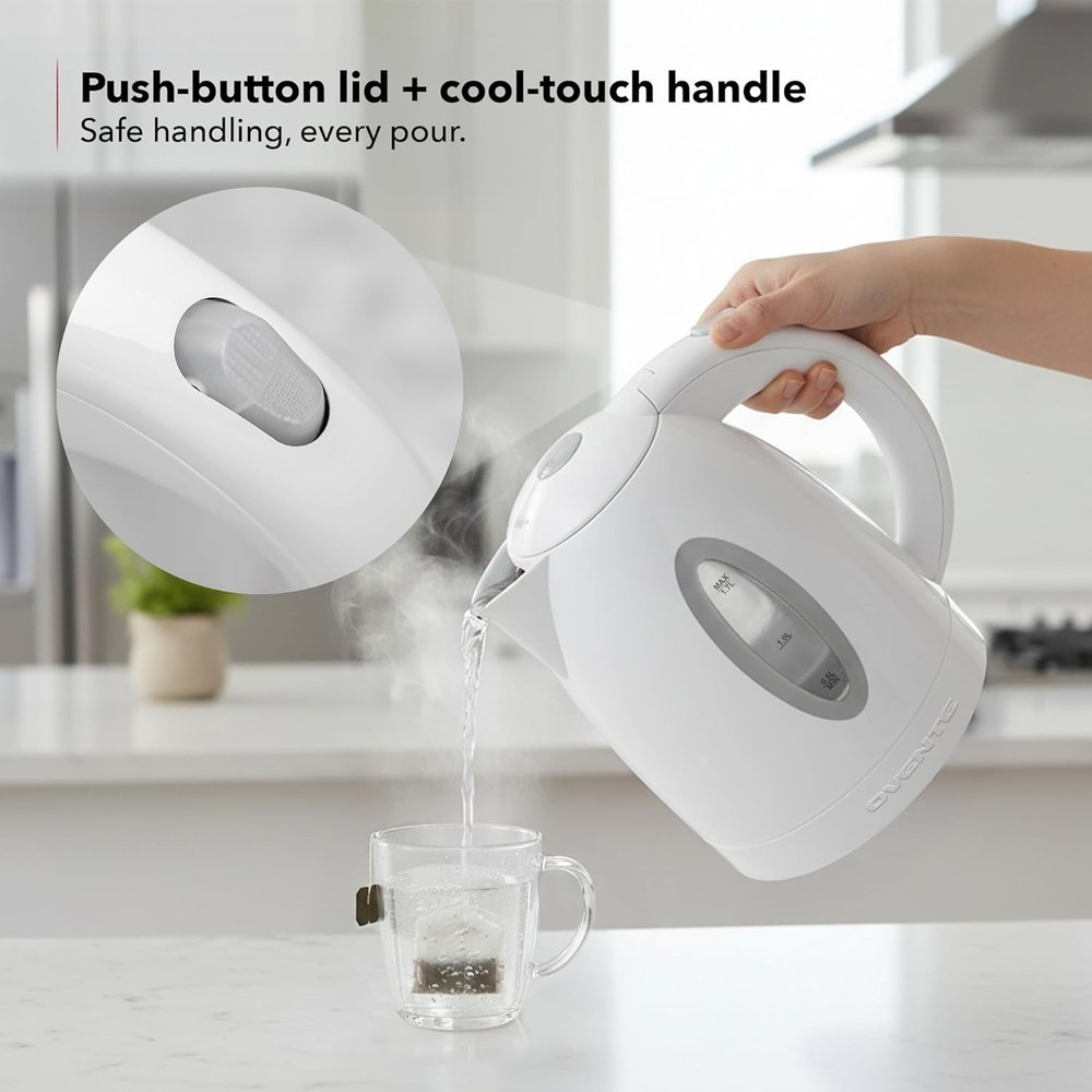 Fast Boiling 1.7L Electric Kettle with Removable Filter & Soft Touch Handle