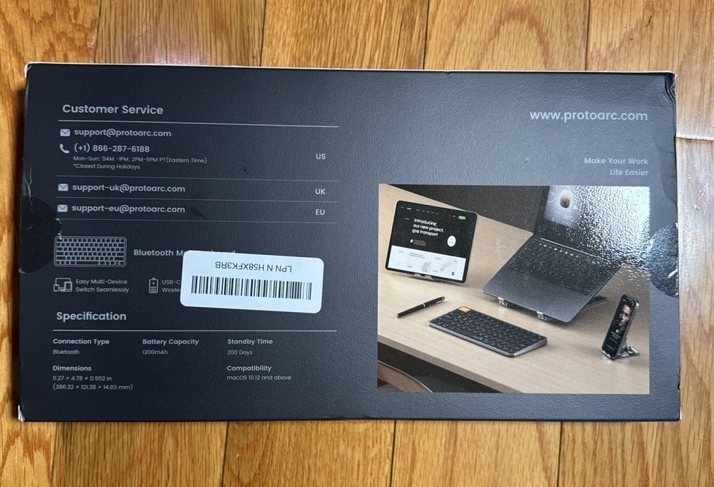 ProtoArc Backlit Compact Wireless Keyboard for Mac, K90-A Bluetooth Keyboard