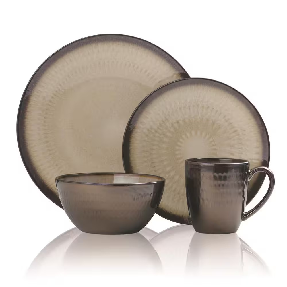 Anastasia 16-Piece Modern Cream Stoneware Dinnerware Set (Set for 4)