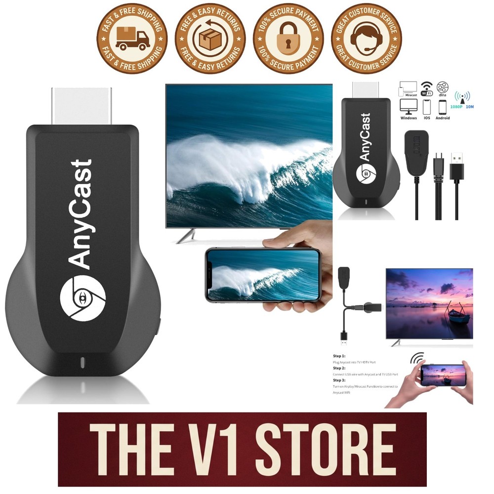 4K Wireless Screen Mirroring Dongle for Seamless iPhone, Android & TV Streaming