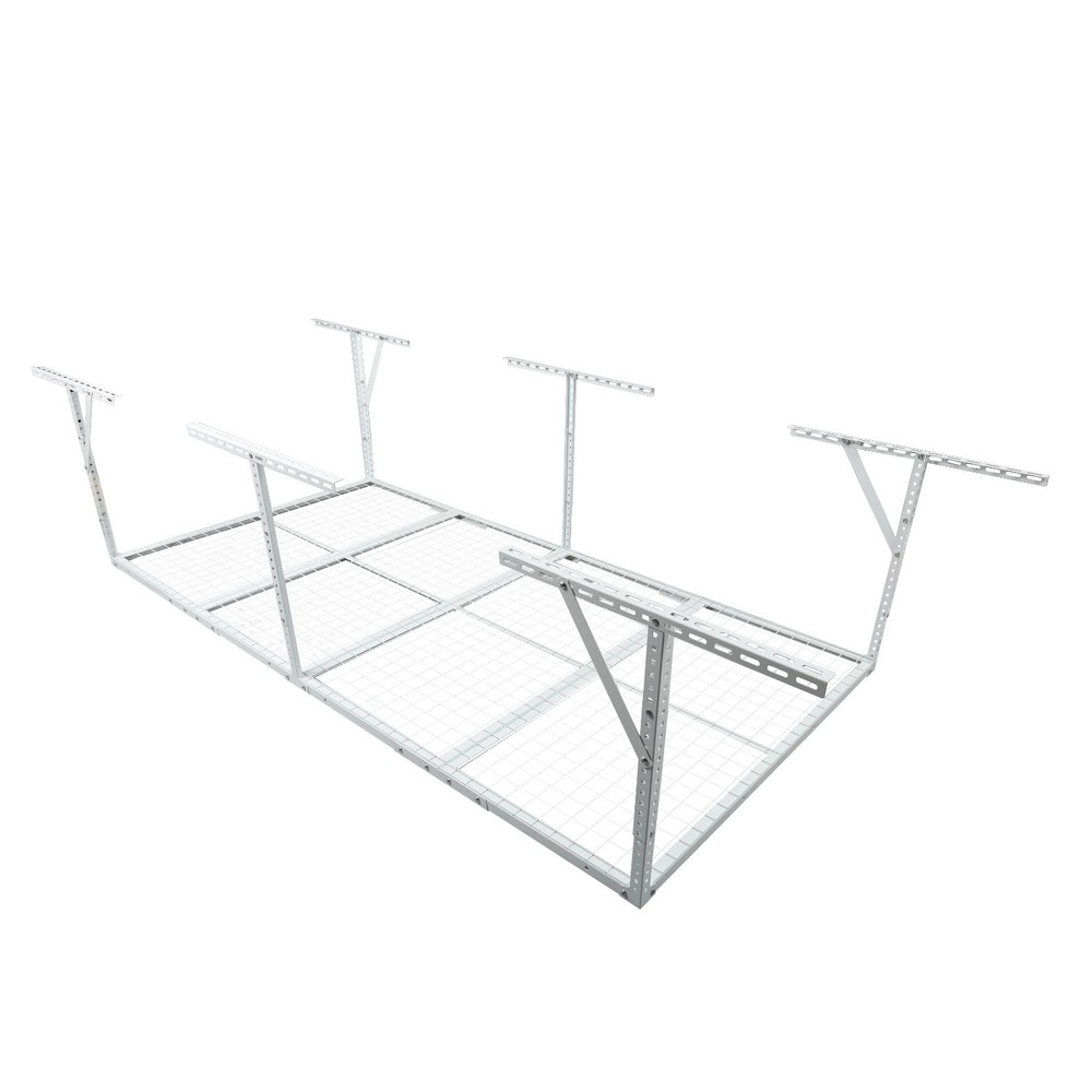 4x8FT Heavy-Duty Garage Ceiling Rack 600LB Capacity Adjustable Drop-Down