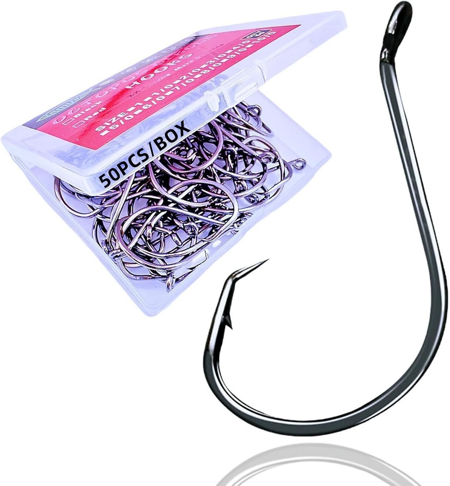 Circle Hooks Fishing Hooks 2X Strong Ocus Offset Fish Catfish Bulk