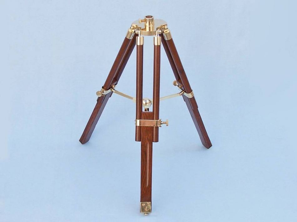 Decorative Wooden Brass Compass Table 23"