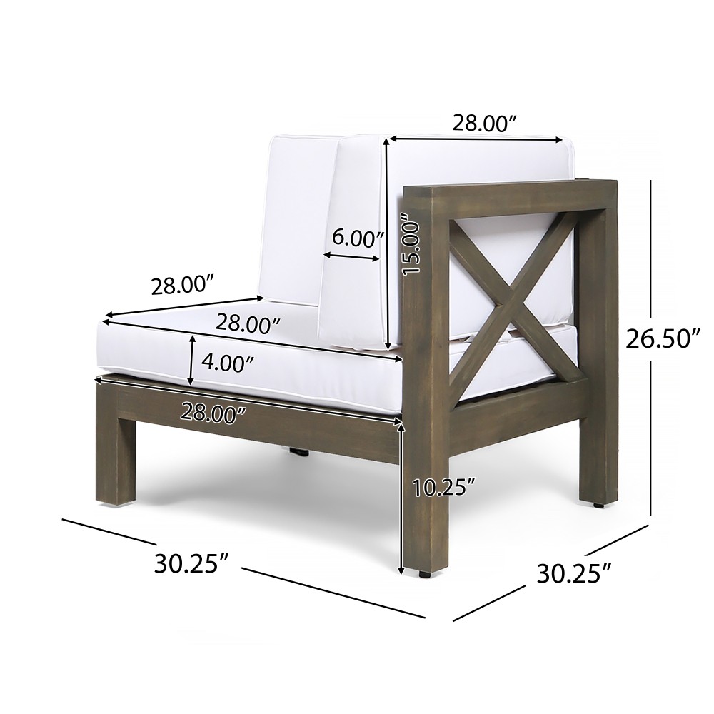 Modular Outdoor Loveseat w/ Coffee Table & Cross-Back Design