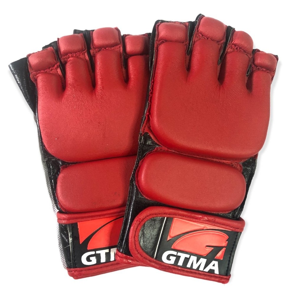 GTMA Sparring Gear Leather 2 Tone Grappling Gloves