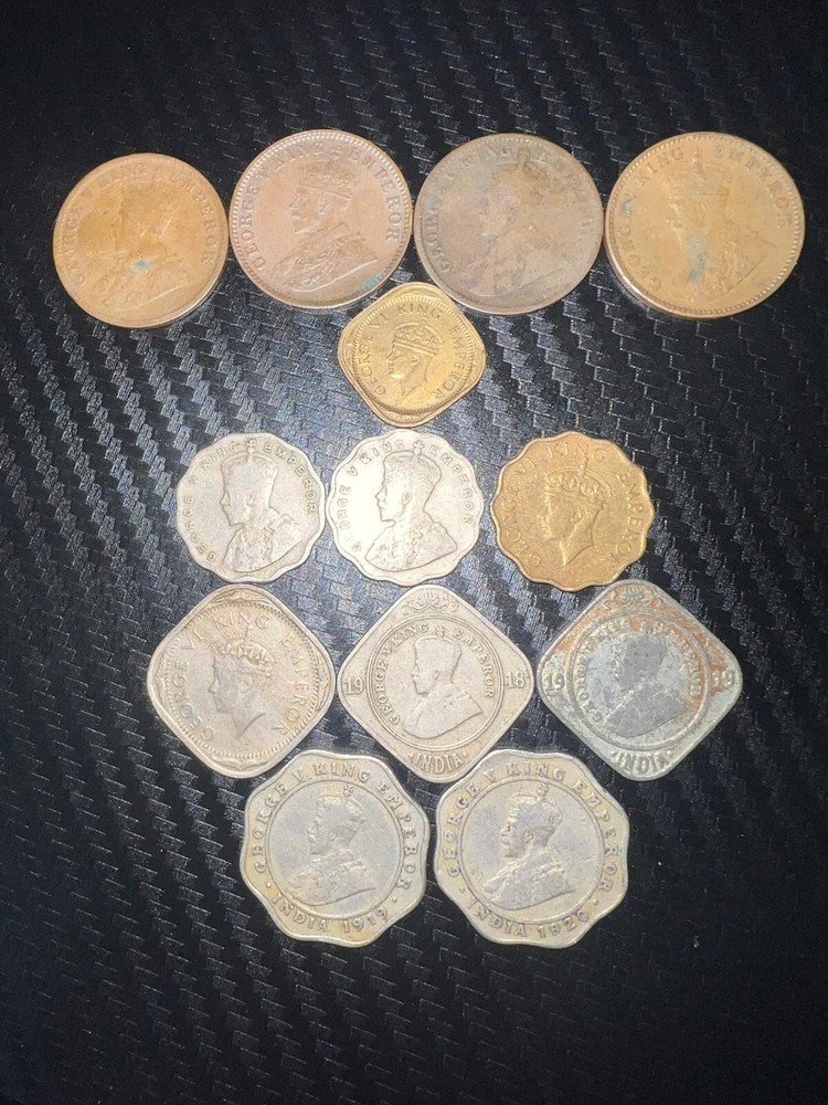 13 Indian coins - Annas, different values 1918-1940 - See description breakdown