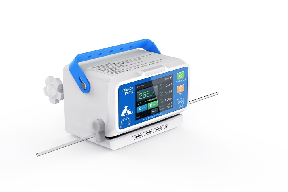 VET Infusion pump with touchscreen, dual CPU, multi-mode operation, waterproof