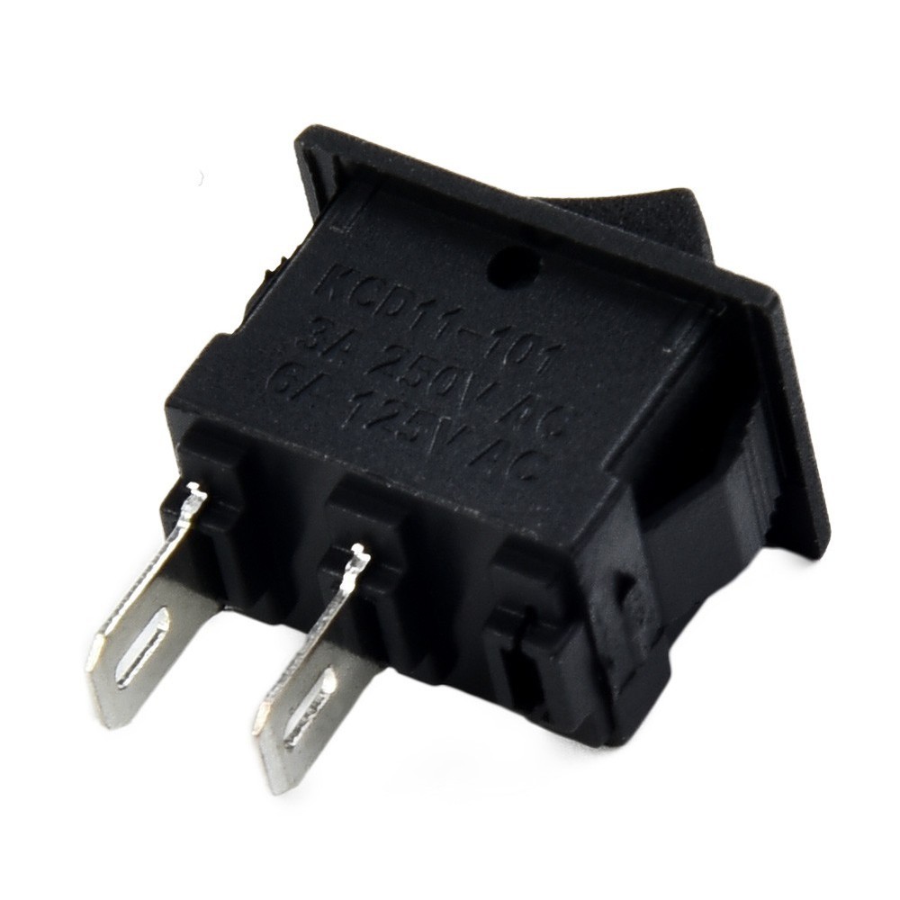 10pcs spst on/off switch mini black 2 plug toggle switch DC 12V 16A