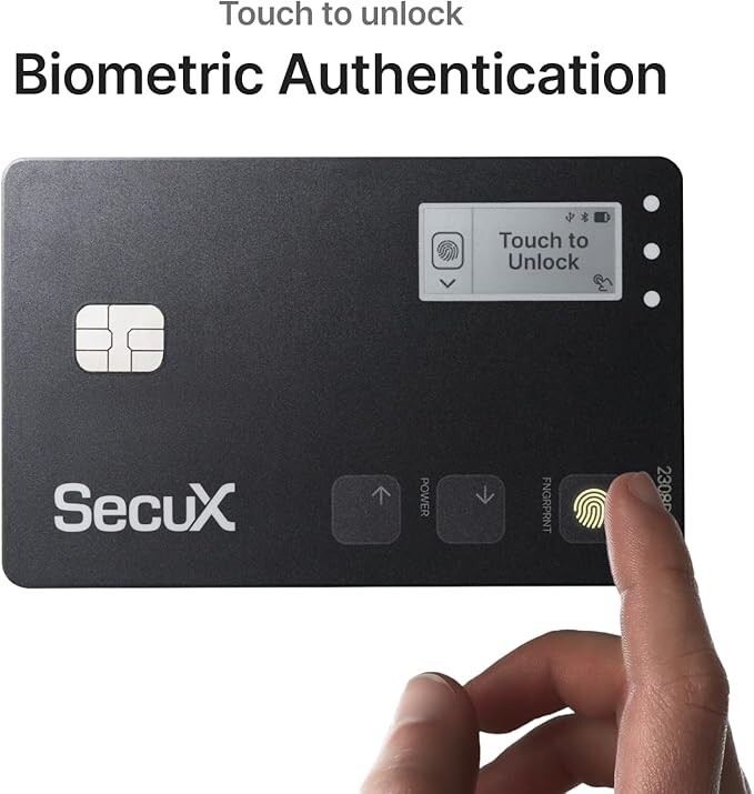 Secux Shield BIO Biometric Authentication Card Crypto Wallet Bitcoin Ethereum