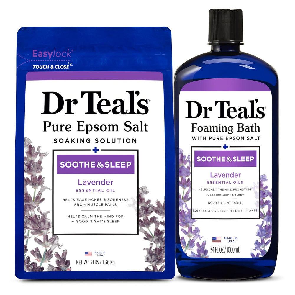 Dr. Teal's Epsom Salt Soaking Solution and Foaming Bath with Pure Epsom Salt Com