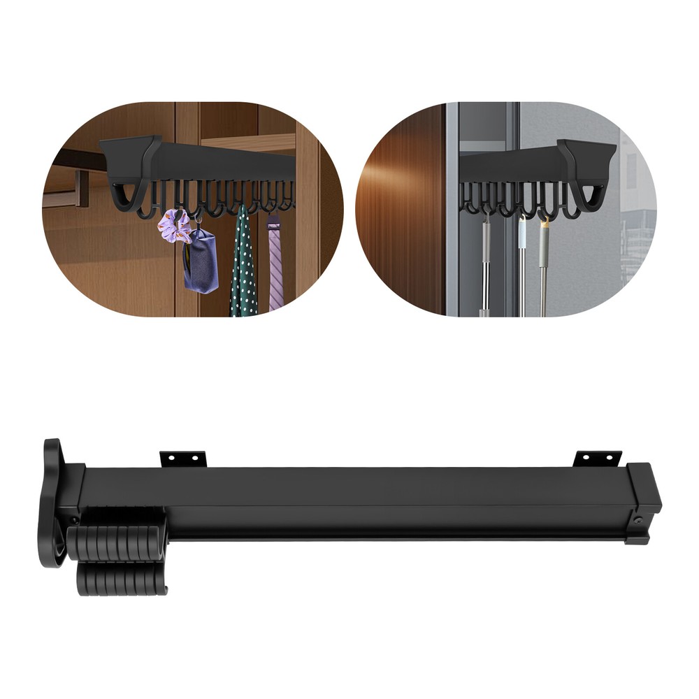 Pull-Out Storage Rack - Multifunctional Kitchen Organizer with 18 Hooks