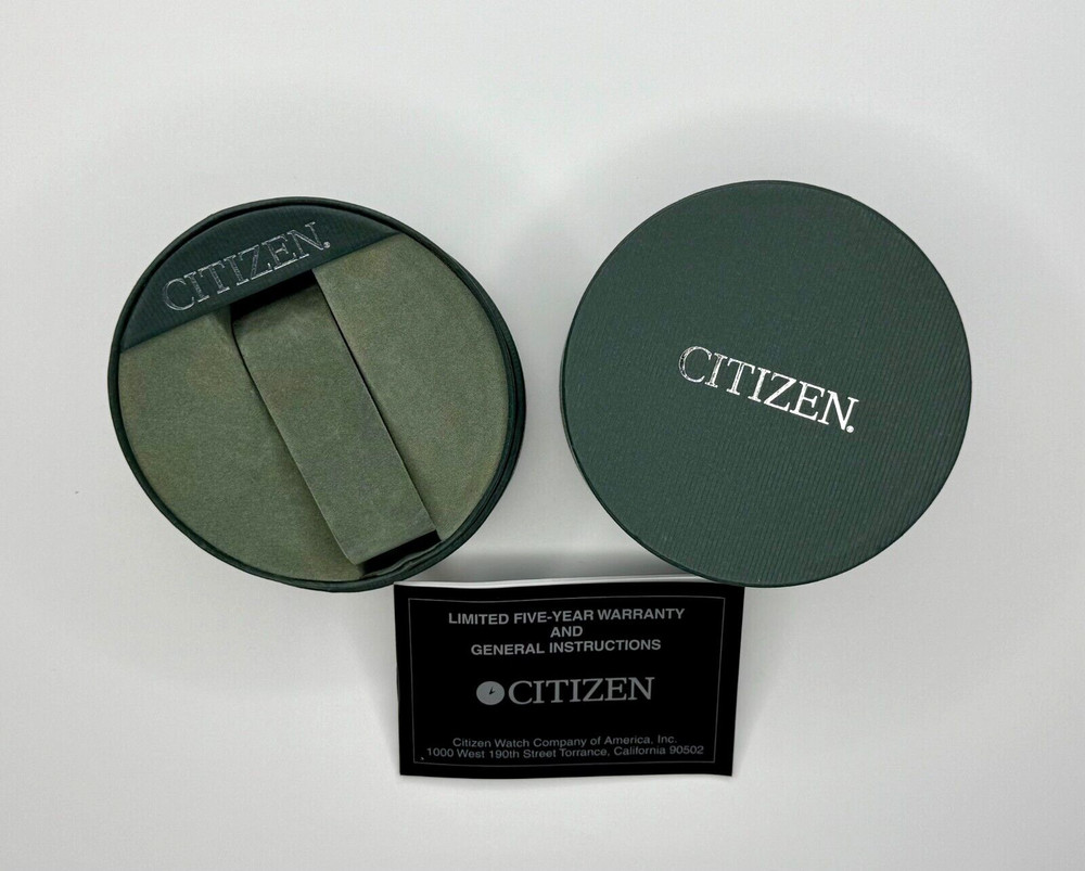 ⭕️ CITIZEN GREENY EMPTY PRESENTATION DISPLAY STORAGE BOX & MANUAL/WARRANTY
