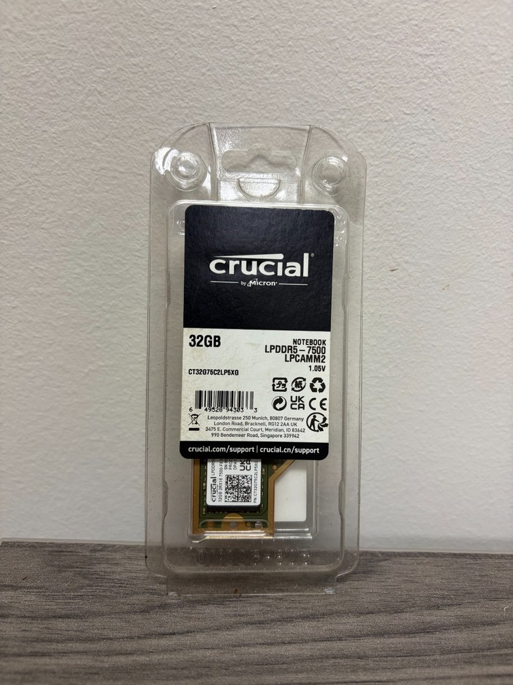 Crucial 32GB DDR5 7500MHz LPCAMM2 Memory Module