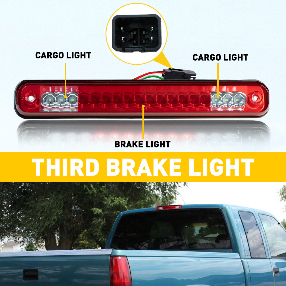 Third 3rd Brake Cargo Light Red For Chevy GMC C/K1500 Silverado Sierra 88-98 EOA